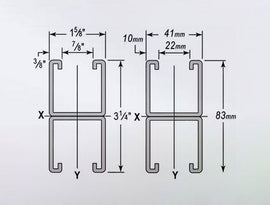 Back to Back Solid Strut Channel 1-5/8