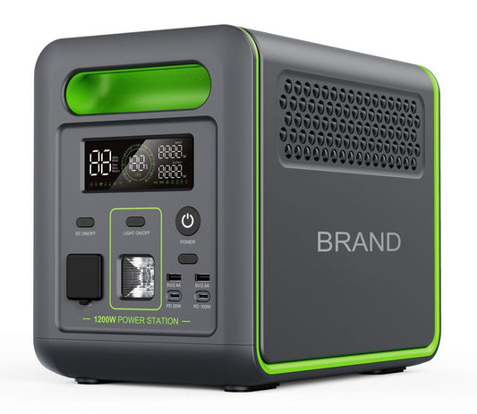 N077-Black Portable Power Station 1.2 Hours for 100% Power 1200w - SHIELDEN