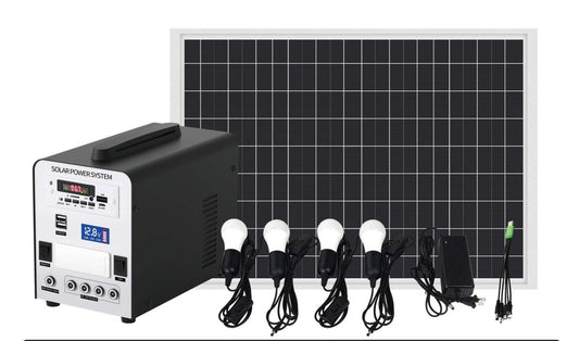Sl81-L1 Portable Energy Storage Kit with 50w Solar Panel&5-Meter Light Bulb*4 - SHIELDEN