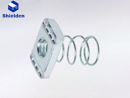 Electro-Galvanized strut spring nuts 1/4 in - 400pcs Package - SHIELDEN CHANNEL