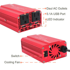 Red 500w-1500w Low Power Inverter for RV Camping - SHIELDEN