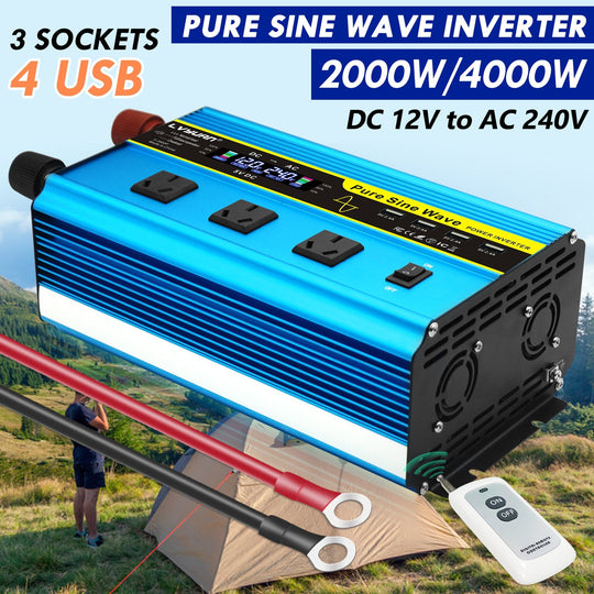 Sine Wave High Power Car/Household 12-24v to 110-240v Power Inverter 2000w/4000w