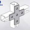 unistrut brackets 4 holes cross flat plate - 100pcs Package - SHIELDEN CHANNEL